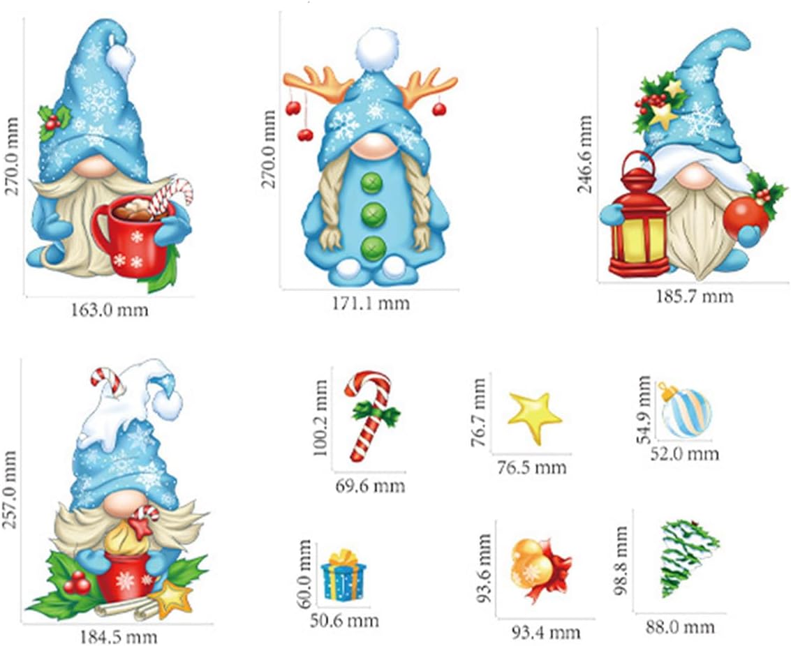 Large White Christmas Tree Reindeer Door Cover Window Stickers Removable Murals Christmas Snowflakes Window Stickers Clings Christmas Home Store Shop Decorations Window