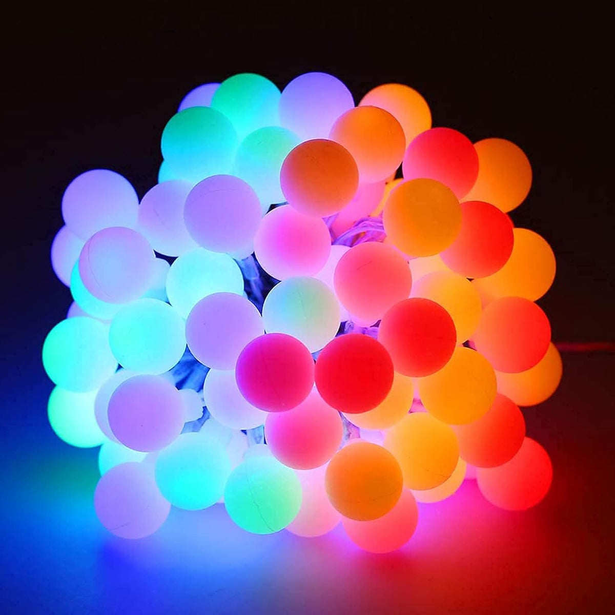 Fairy Lights Plug in 120 LEDs, 15M/49ft Globe String Lights, 8 Modes Garden Lights with Remote Timer Control, Christmas Lights Outdoor/Indoor for Bedroom, Party, Wedding Decorations (Multi-Coloured)