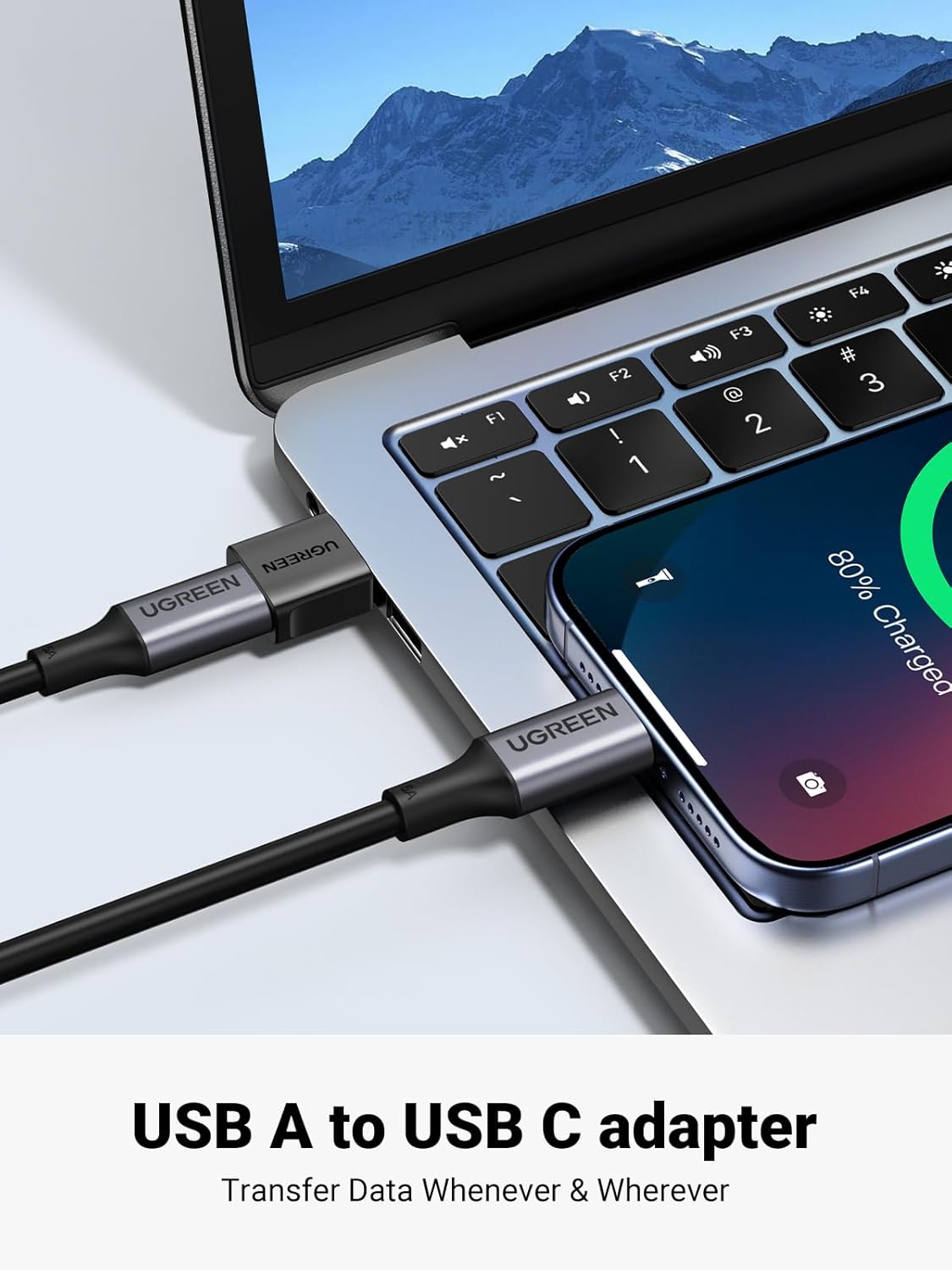 UGREEN USB C to USB Adaptor,Car Fast Charging Adapter,3 Pack 10Gbps Date Tansfer Type C Female to USB 3.0 Male Converter Compatible with iPhone 16/15, iPad Air/Mini, Apple Watch,Samsung Galaxy S24