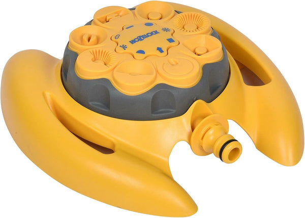 HOZELOCK - Sprinkler Rotating 79 m² : Small-area Base-mounted Spray Sprinkler (ø 10m), Ideal for Small Gardens: 8 Spray Patterns [2515P0000]