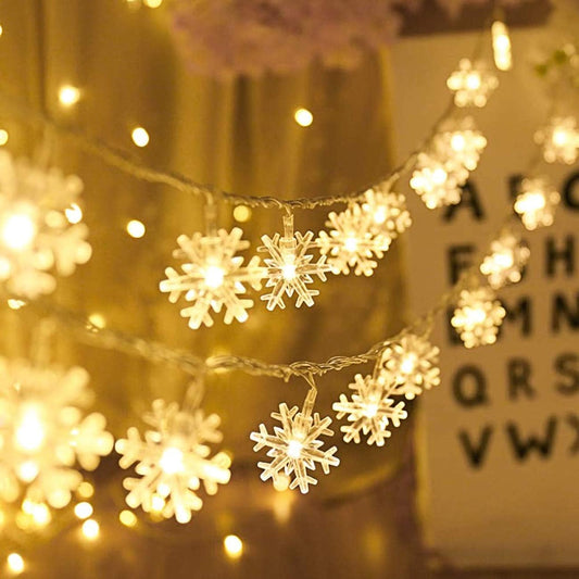 Fairy Lights, 20ft 40 LED Battery Powered String Lights, 2 Lighting Modes, Decoractive for Indoor Outdoor, Bedroom, Wedding, Party,Birthday, Valentine, Christmas Tree Decoration (Snowflack)