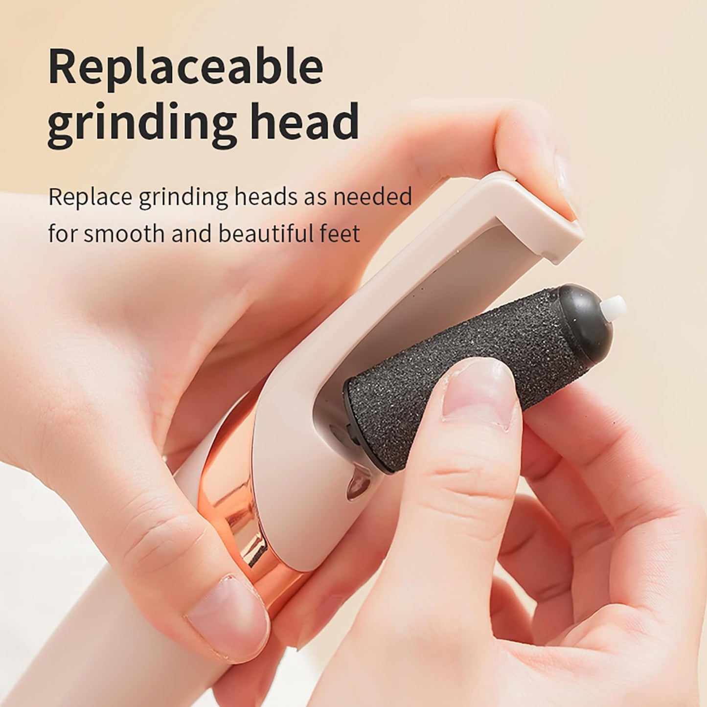 UQQU Electric Foot File – Professional Foot Care Tool for Smoother, Softer Feet – Pedicure Kit for Dry and Rough Skin – White