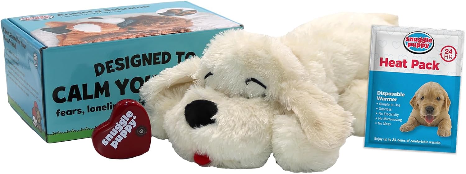 Original Snuggle Puppy Heartbeat Stuffed Dog Toy. Puppy Toy for Anxiety Relief, Calming Aid, and Comfort Toy for Behavioral Training in Golden