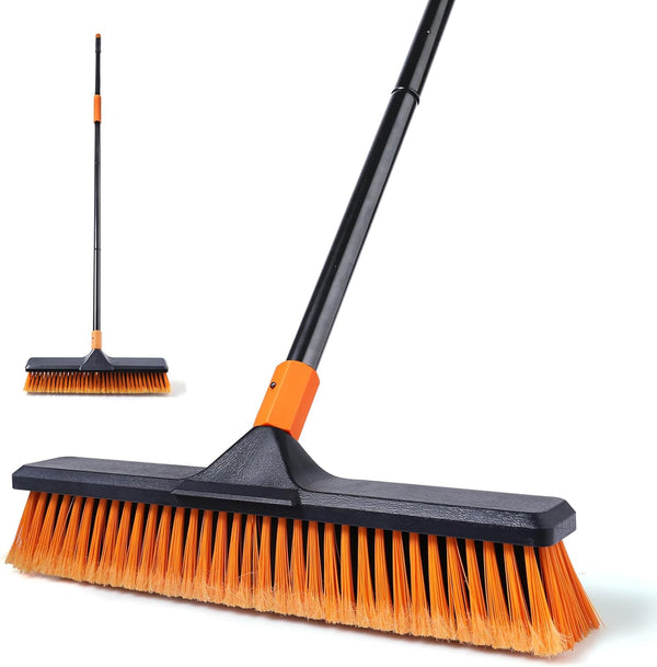 Garden Broom, Yard Brush Heavy Duty Outdoor 2-1, 50&66in, suitable for Schools, Factories, Garden Broom Outdoor,Sweeping Brush (17.7in)