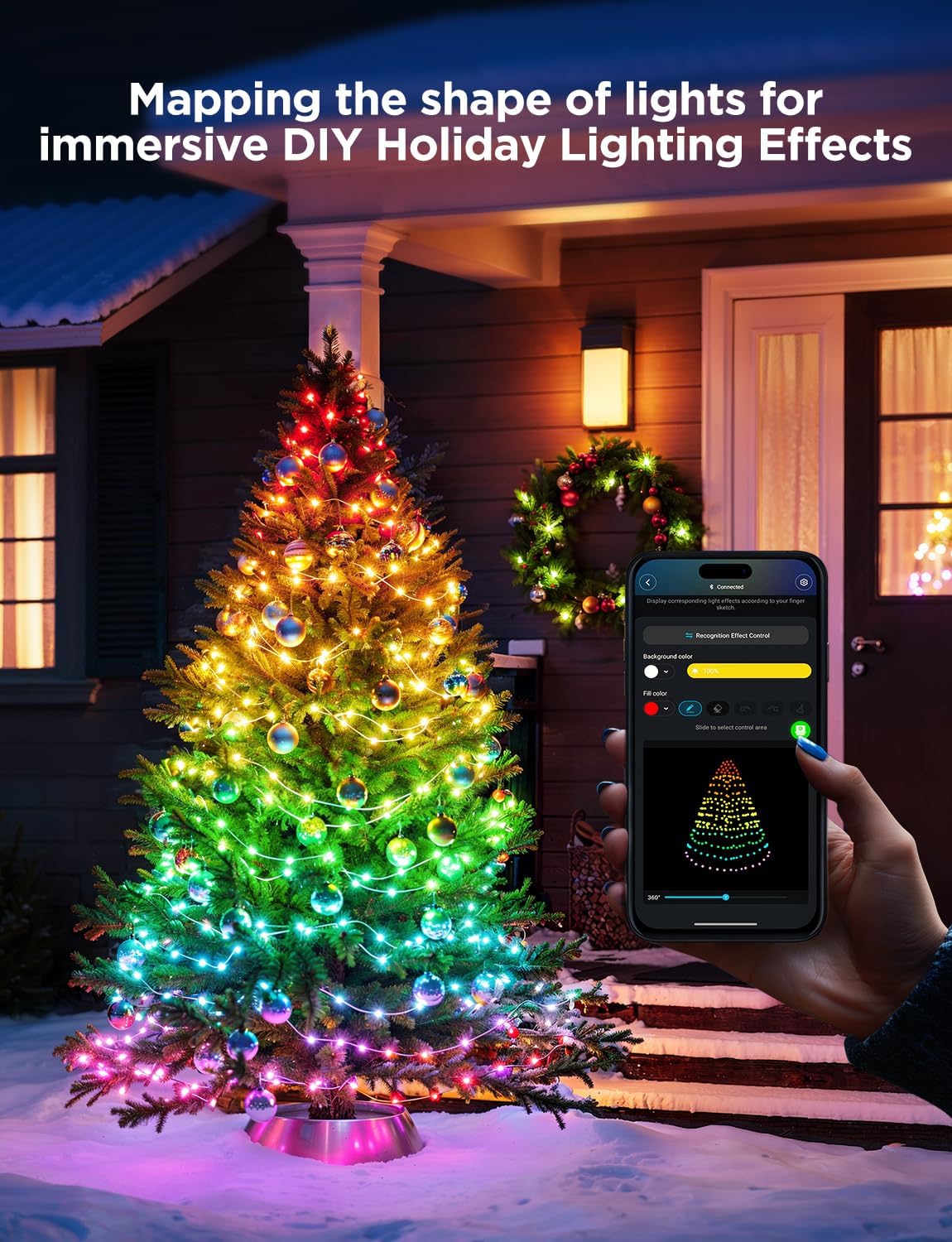 Govee RGBWIC Christmas String Lights 20m, 200 LEDs Holiday Fairy Lights for Indoor & Outdoor, Shape Mapping, AIGC, App Control with 130+ Dynamic Scene Modes, Compatible with Matter, Clear Cable