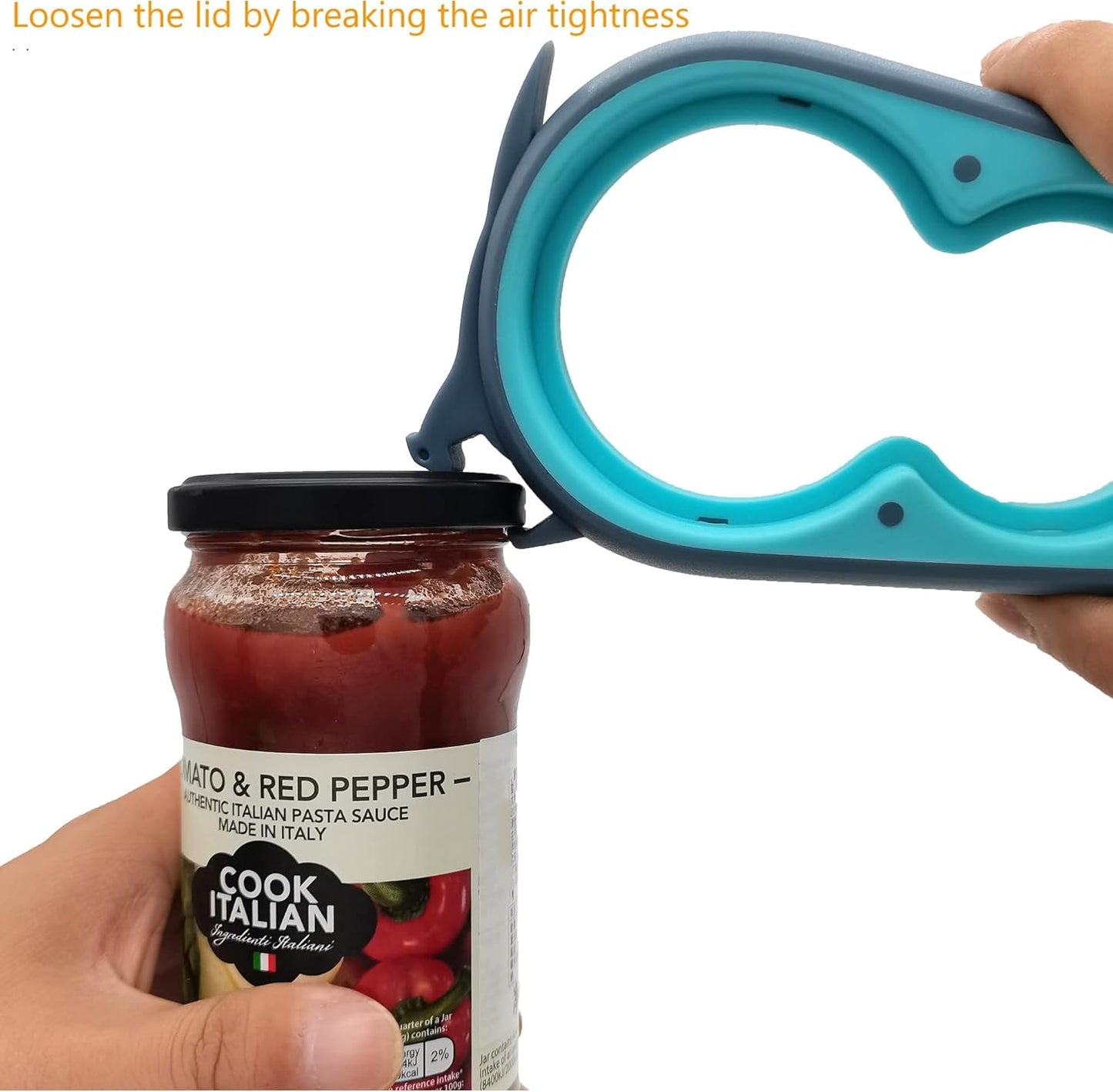 Otstar Jar Opener Bottle Opener and Ring Pull Can Opener for Weak Hands Arthritis Hands, Elderly
