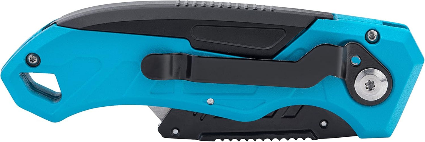OX TOOLS P224301 Pro Heavy Duty Fixed Blade Folding Knife, Blue / Black