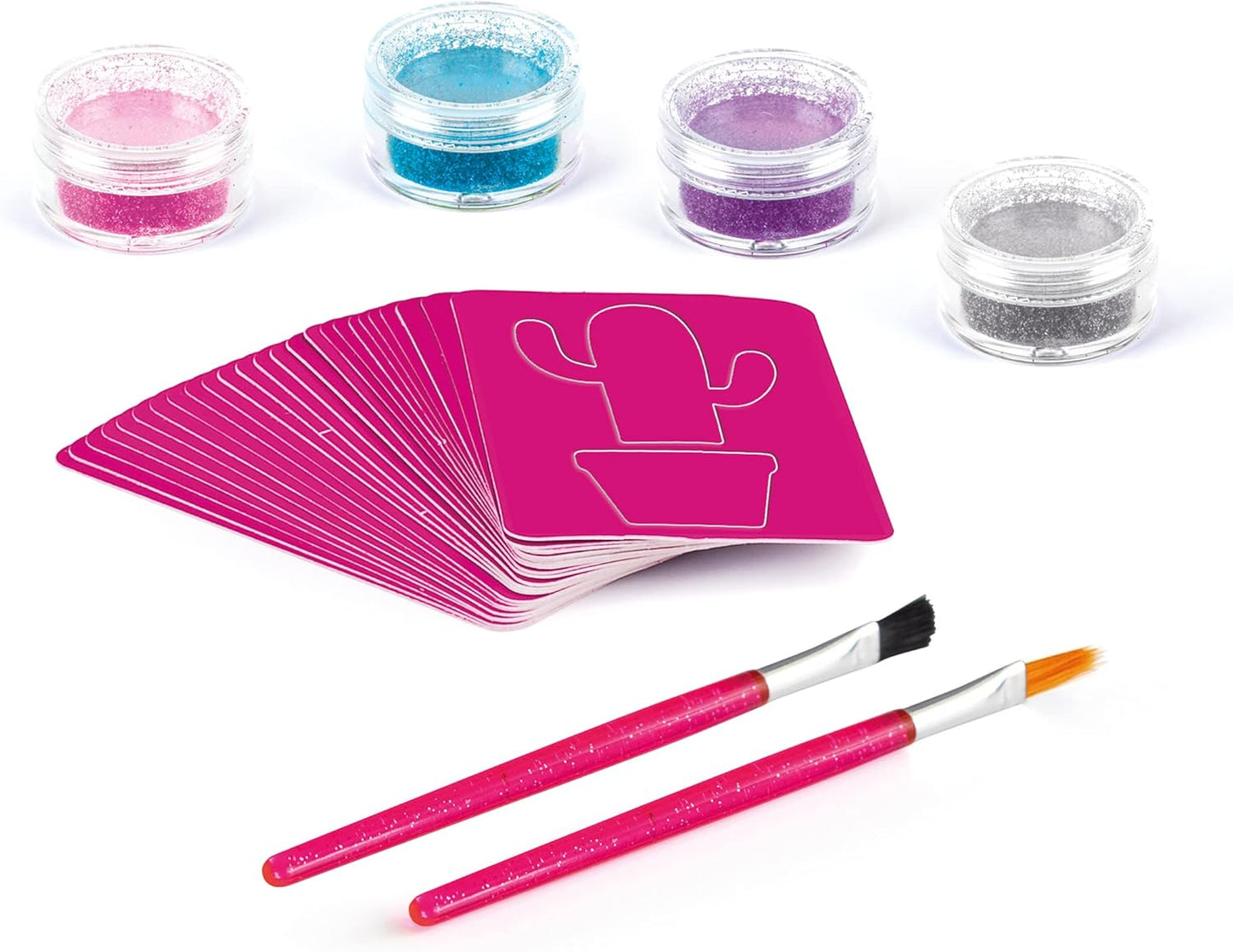 FabLab Glitter Tattoos | Create FAB Glittery Kids Tattoos! | Includes 28 Stencils and 4 Sparkly Colours of Bio-Glitter | Girls Gifts for Ages 8+
