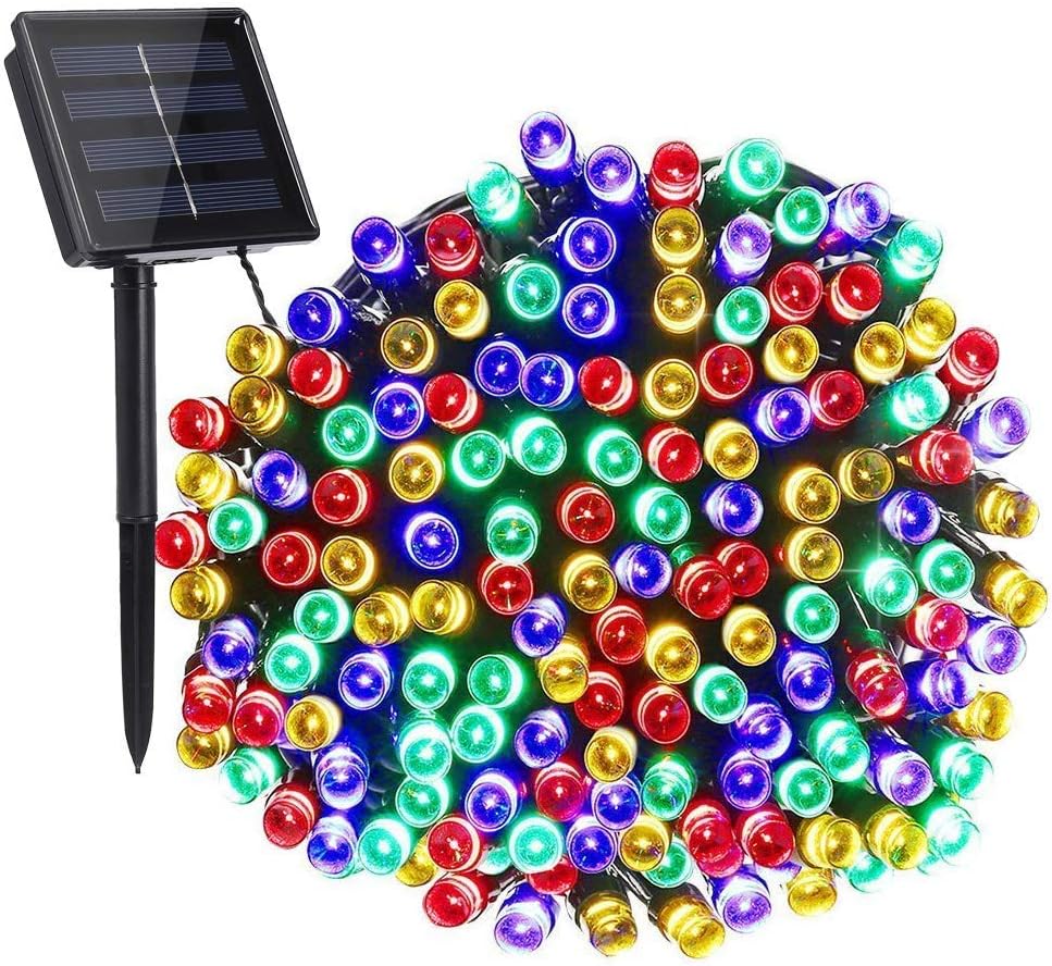 NEXVIN Solar Christmas Fairy Lights, 72ft/22M 200 LED Outdoor String Lights, 8 Modes Waterproof Solar Christmas Lights for Garden, Party, Holiday, Tree, Yard, Patio, Xmas Decoration - Multicolor
