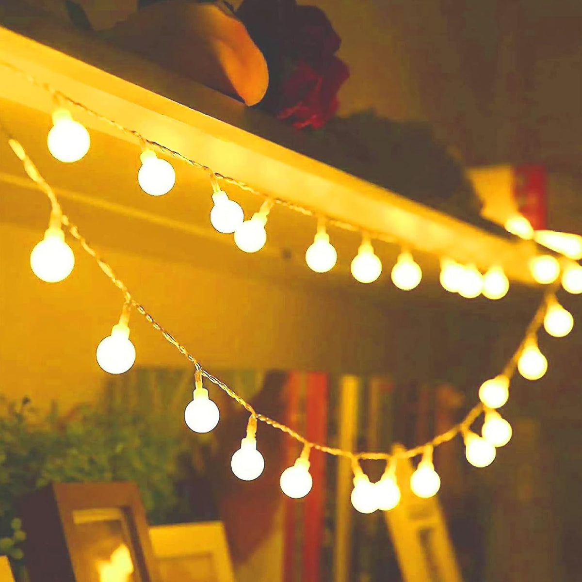 Battery Fairy Lights, Christmas Lights Battery Powered with 8 Lighting Modes 16ft 50LEDs Waterproof Fairy Lights for Bedroom Outdoor Party Living Room