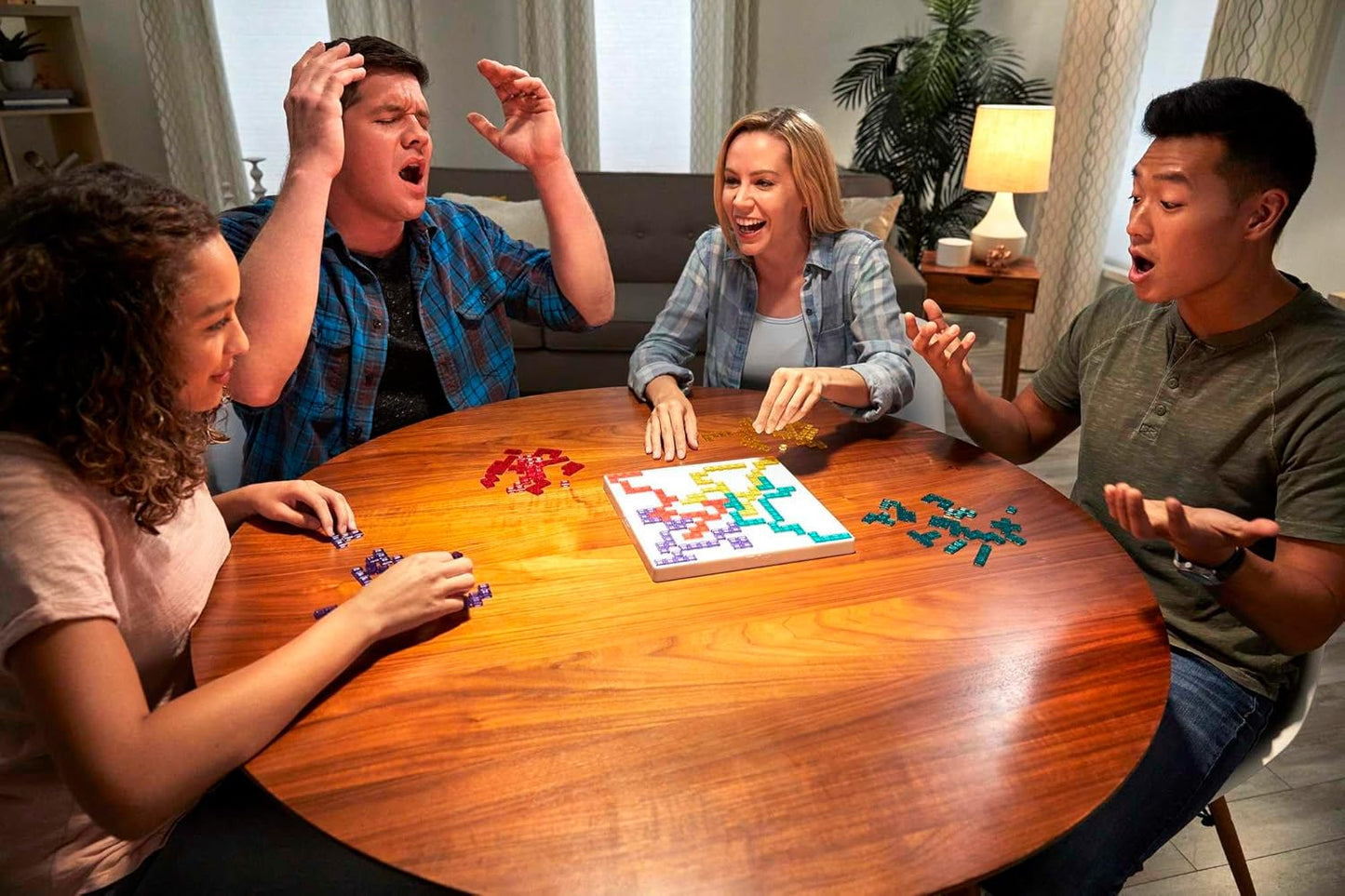 Mattel Games Blokus, Family Board Game for Kids and Adults for Party Game Night, Strategy Game, Engaging Gift for Kids, 2 to 4 Players, Ages 7 and Up, BJV44