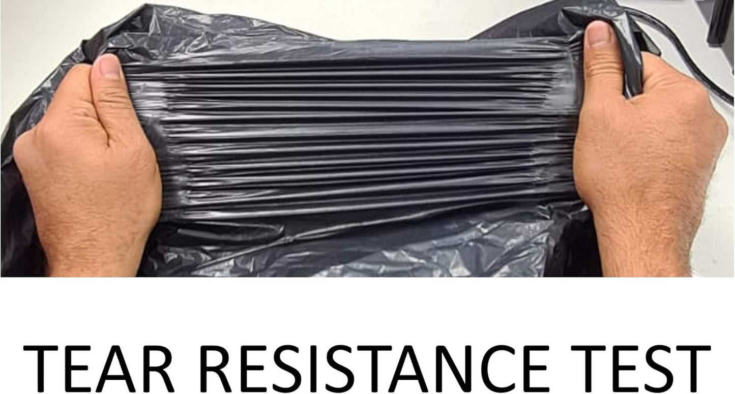 Haya Home 50 Black Plastic Bin Bags Liners, Refuse Sacks Pack of 50 X 1 Heavy Duty Waste Dustbin roll 100L for Kitchen Office DIY Garden Made from 100% Recycled Material
