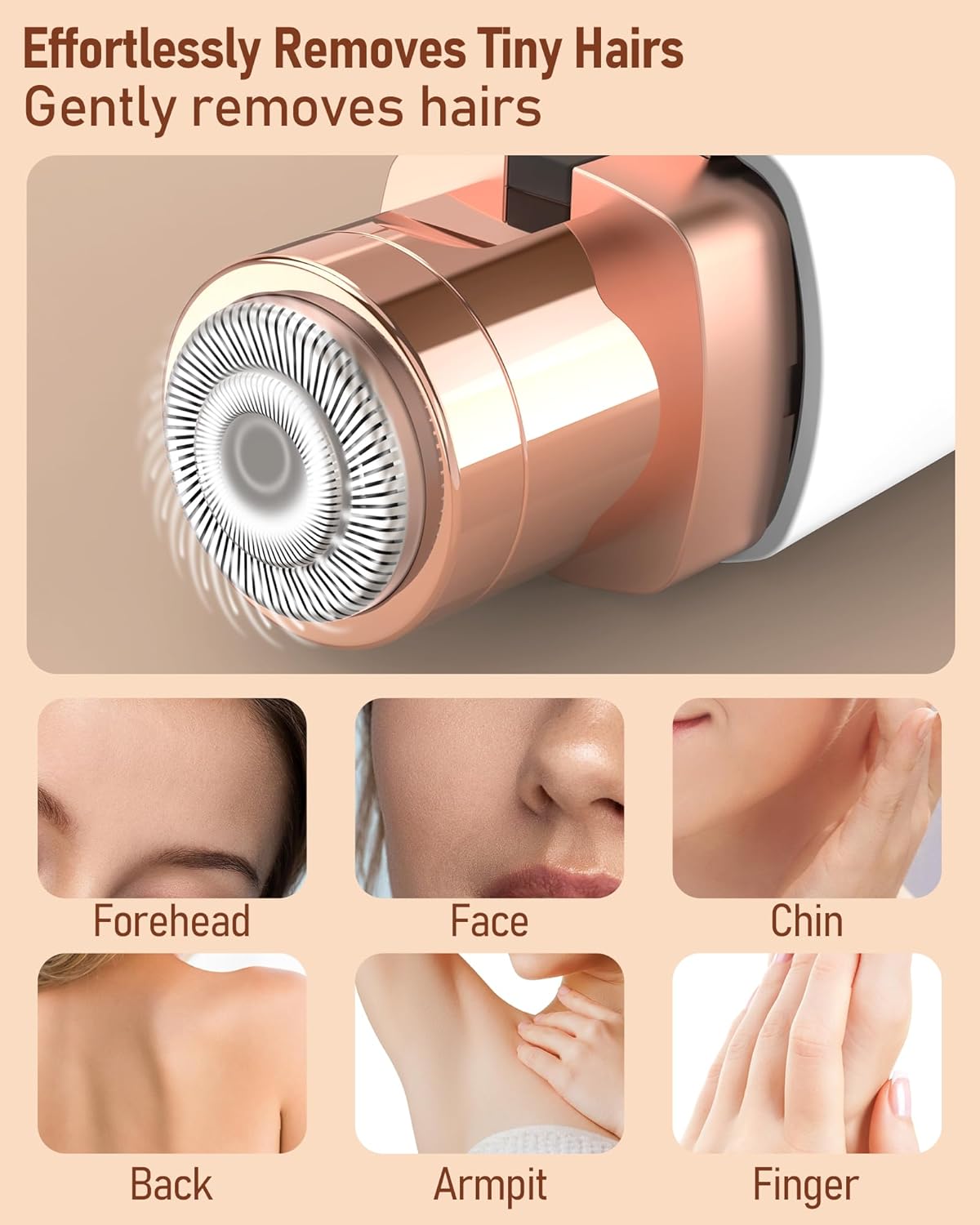 2-in-1 Eyebrow & Facial Hair Trimmer for Women – Gentle Hair Removal with Built-In LED Light, Ideal for Face, Lips & Body