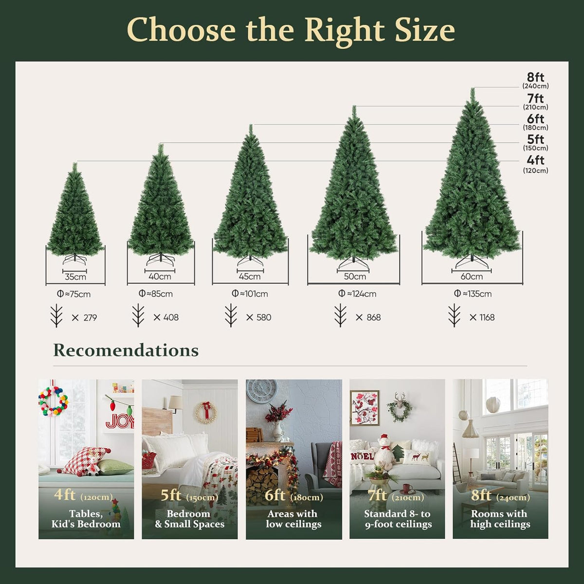 SALCAR 7ft Christmas Tree – Realistic Artificial Christmas Tree with Metal Stand, 210cm Xmas Tree, Quick Setup, Premium Christmas Decoration