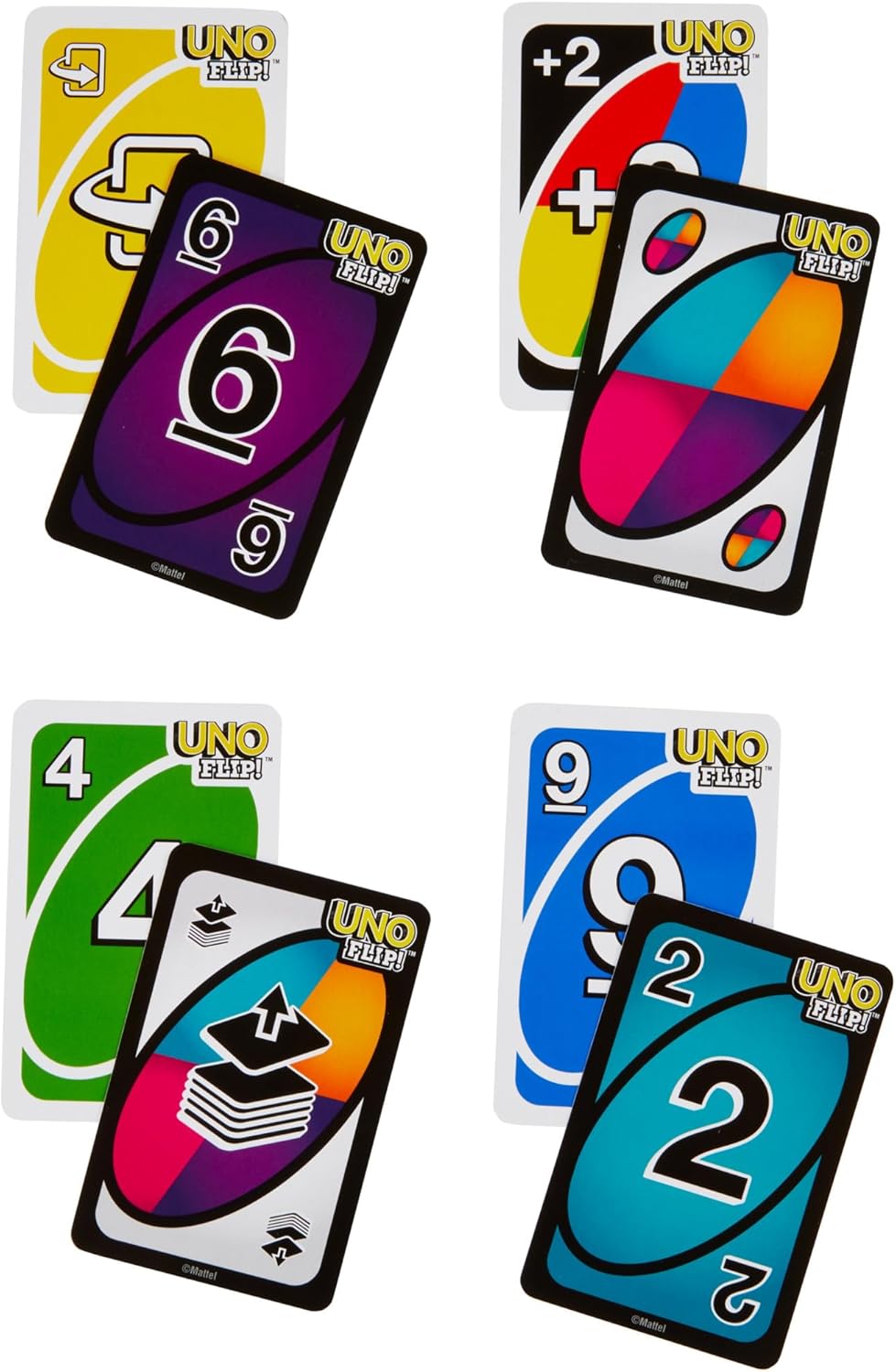 Mattel Games UNO FLIP! Family Card Game for Adults, Teens & Kids, Double-sided Deck with Special Flip Card, 112 Cards, 7 Year Old and Up, ‎GDR44