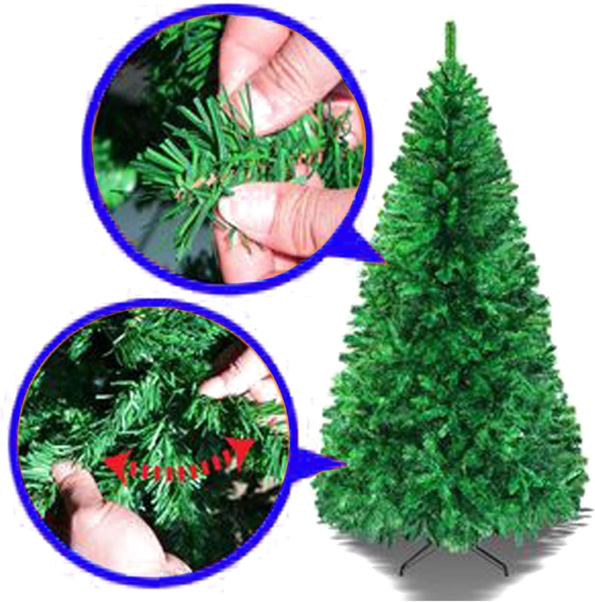 Classic Artificial Realistic Natural Branches Pine Christmas Tree Xmas Green-Unlit 4FT, 5FT, 6FT,7FT