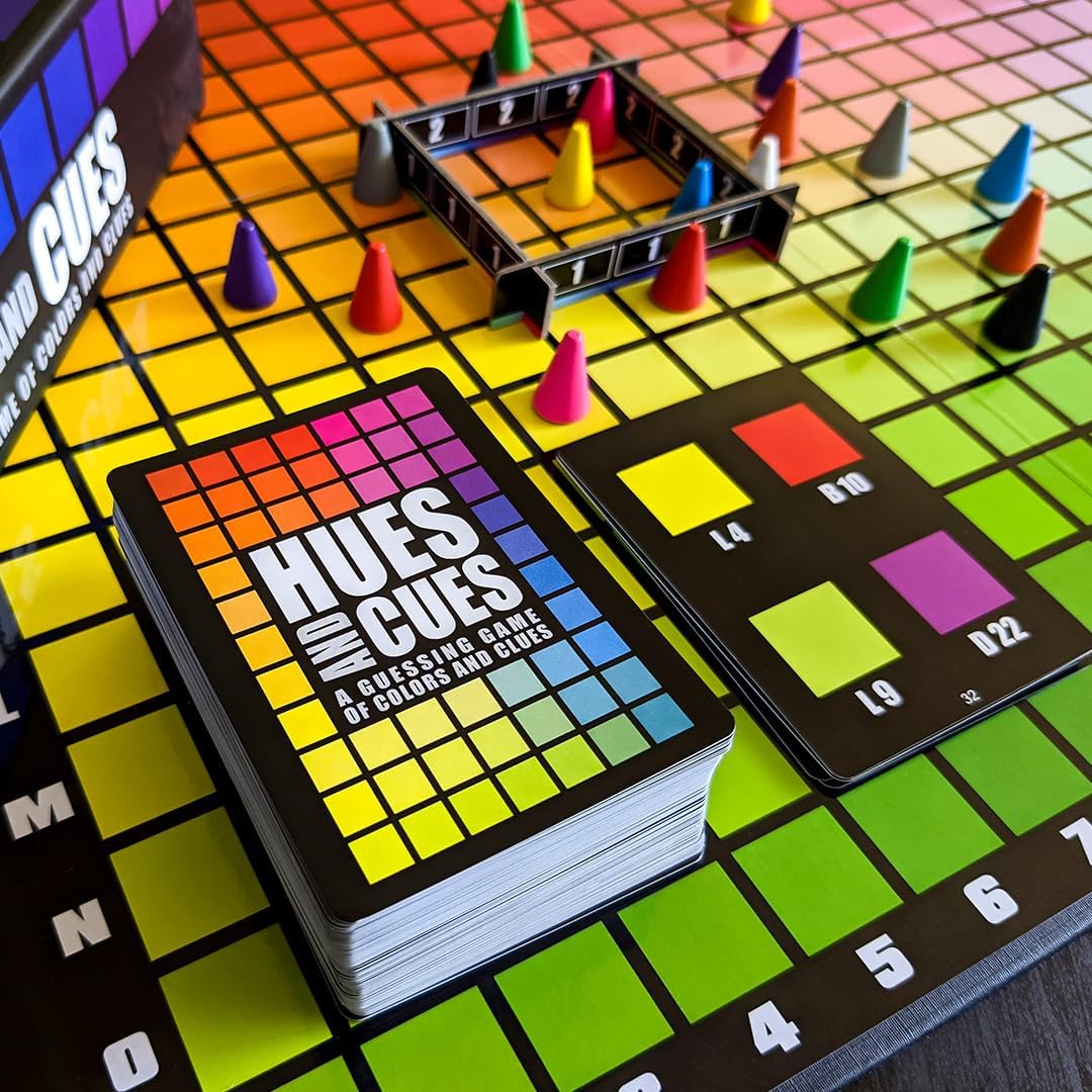 USAopoly | Hues and Cues | Guessing Board Game | Ages 8+ | 3-10 Players | 30 Minutes Playing Time