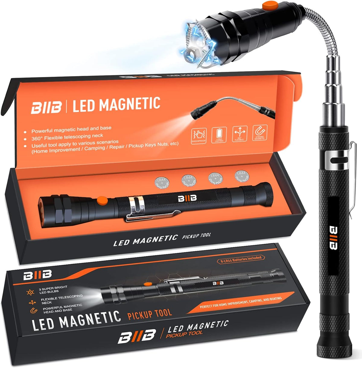BIIB Gifts for Men, Gadgets for Men LED Magnetic Tool, Stocking Fillers for Men Christmas Gifts for Him, Mens Gifts for Dad Birthday Presents for Men, Secret Santa Gifts for Men Who Have Everything