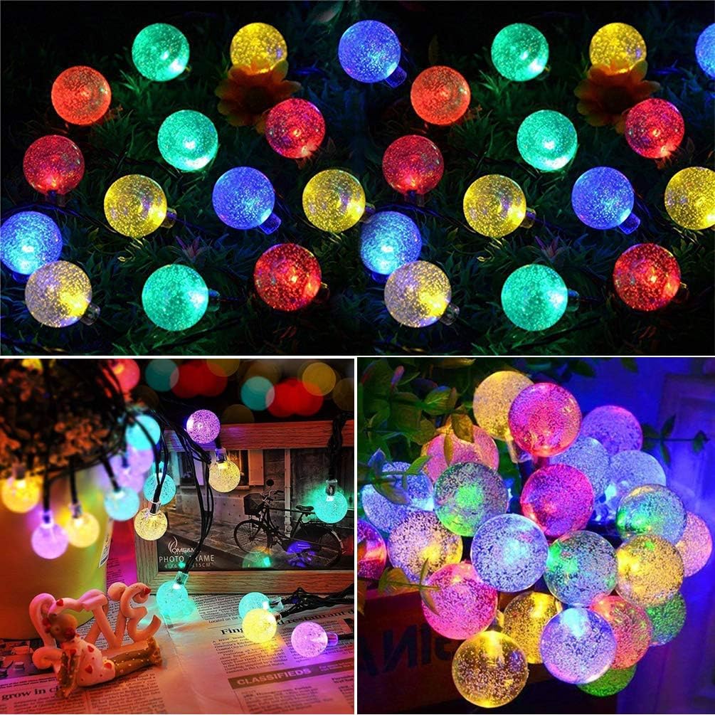 Lezonic Solar Fairy Lights Outdoor Waterproof, 50LED Solar Garden Lights, 8 Mode 7M/23Ft Indoor/Outdoor String Lights for Garden Patio Yard Home Christmas Parties Wedding(Multi-Coloured) [Energy Class A+++]