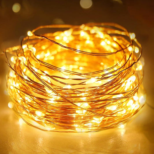 litogo Battery Fairy Lights Indoor with Timer, 3M 30LED String Lights Battery Operated, Waterproof Copper Wire Christmas Lights for Outdoor Bedroom Party Wedding Decorations, Warm White