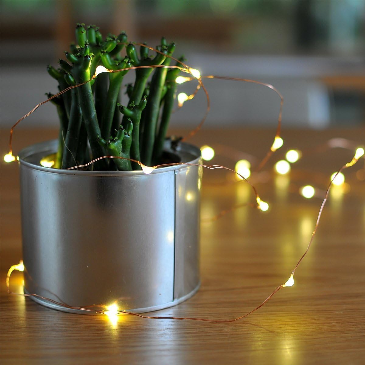Makion Led String Lights 100 LEDs Decorative Fairy Battery Powered String Lights, Copper Wire Light for Bedroom,Wedding(33ft/10m Warm White)
