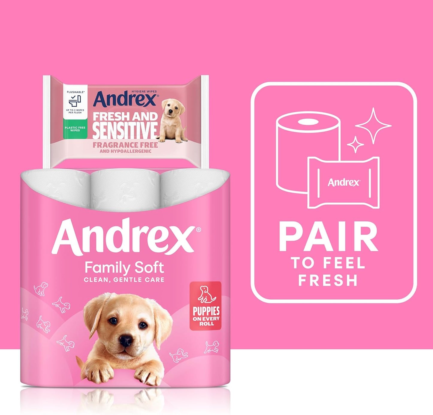 Andrex Family Soft Toilet Tissue 72 Rolls (Previously Andrex Gentle Clean) Gentle on your Family’s skin– Bulk Pack of 72 Toilet Rolls, FSC Certified
