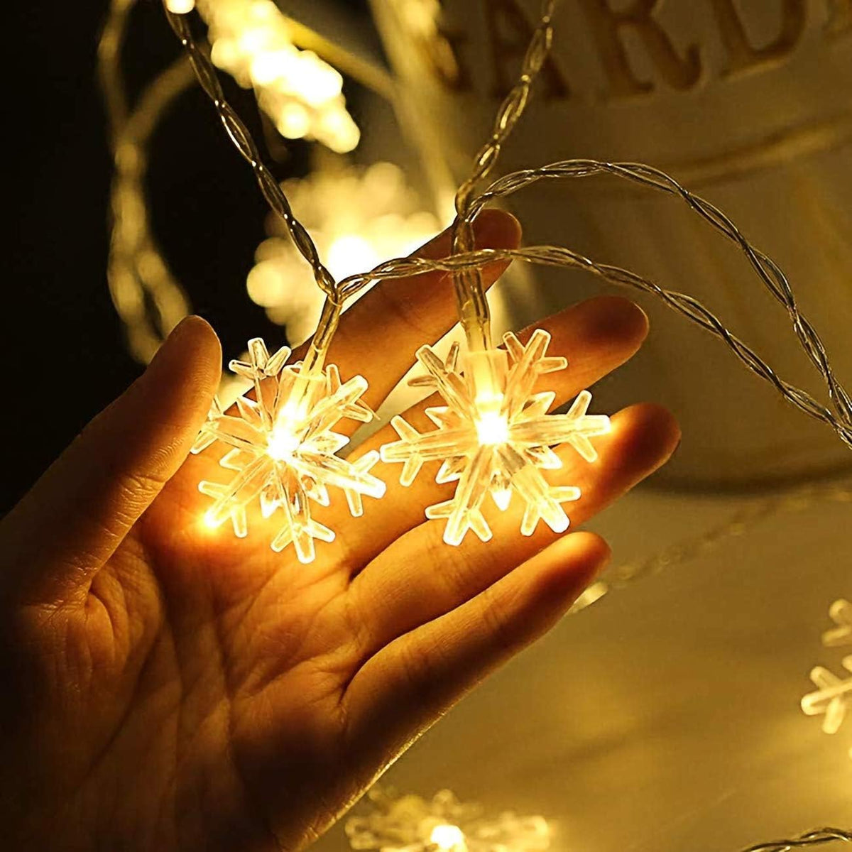 Fairy Lights, 20ft 40 LED Battery Powered String Lights, 2 Lighting Modes, Decoractive for Indoor Outdoor, Bedroom, Wedding, Party,Birthday, Valentine, Christmas Tree Decoration (Snowflack)