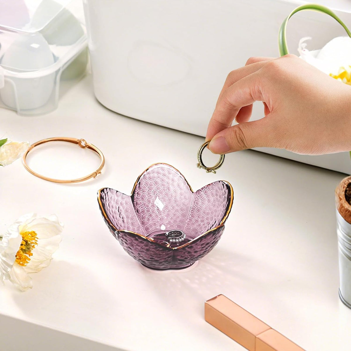 Gifts For Women Trinket Dish Unique Birthday New Home Gifts For Women Her Jewellery Tray Cute Room Decor Aesthetic Bedroom Accessories Ring Dish Holders Small Friendship Christmas House Warming Gifts