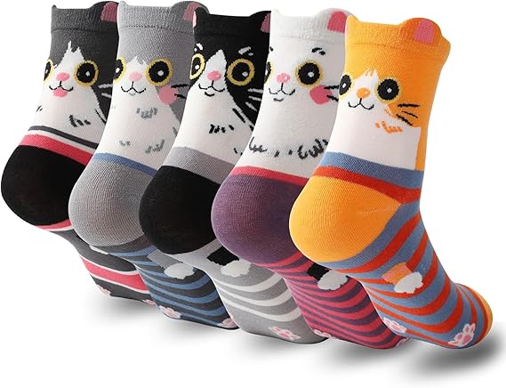 Cat Socks – Cute Animal Themed Socks for Women & Girls, Perfect Cat Lover Gifts, Secret Santa & Christmas Stocking Fillers for Mum, Her, Teen Girls or Girlfriend (Unique Xmas Present Idea)