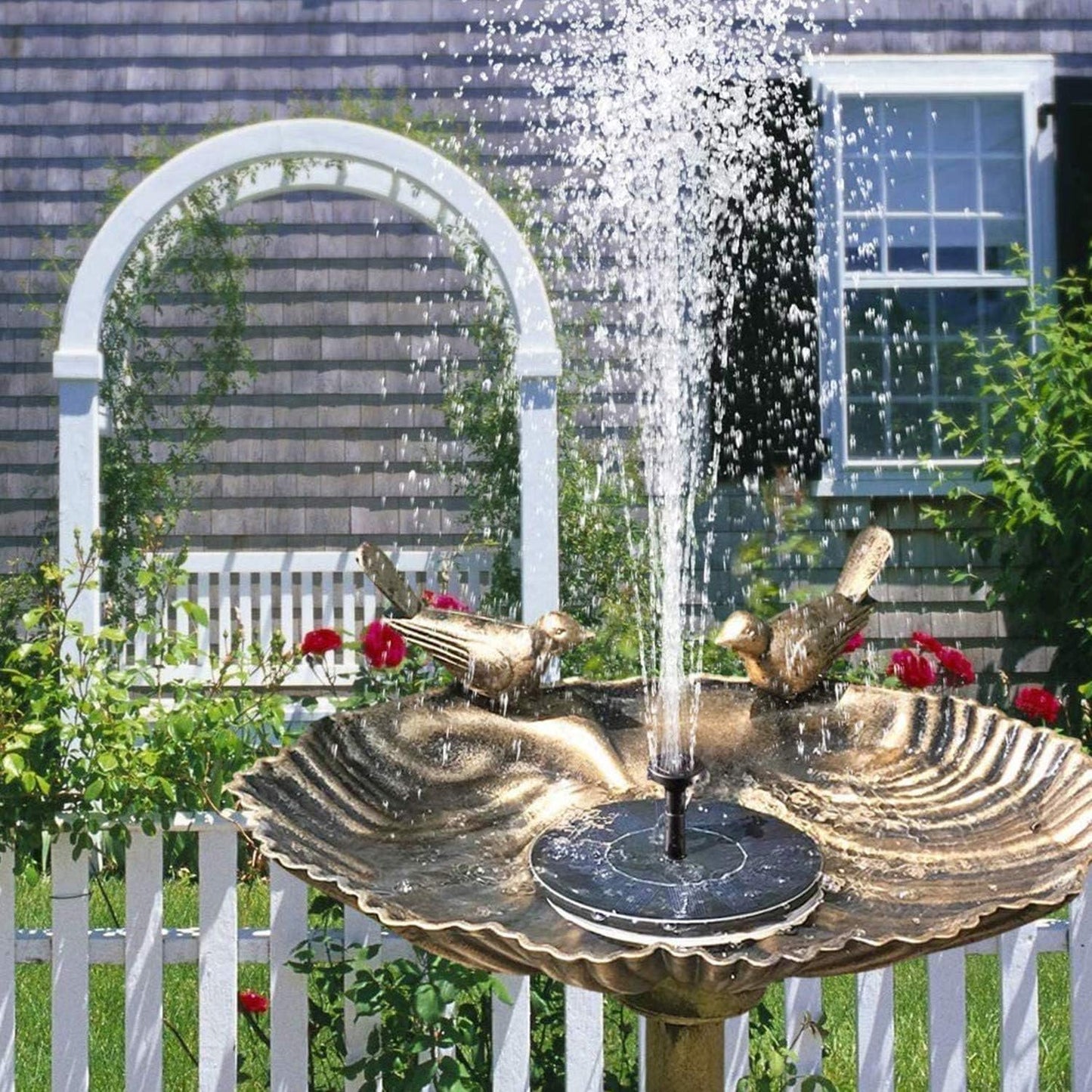 Jsdoin Solar Fountain Pump,Solar Powered Water Features with 7 Nozzles for The Garden, Floating Solar Pond Pump for Bird Bath,Pool, Patio,Pond and Fish Tank