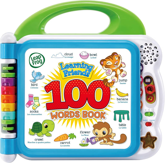 LeapFrog 601503 Learning Friends 100 Words Baby Book Educational and Interactive Bilingual Playbook Toy Toddler and Pre School Boys & Girls 1, 2, 3, 4+ Year Olds, Multi-Colour, One Size