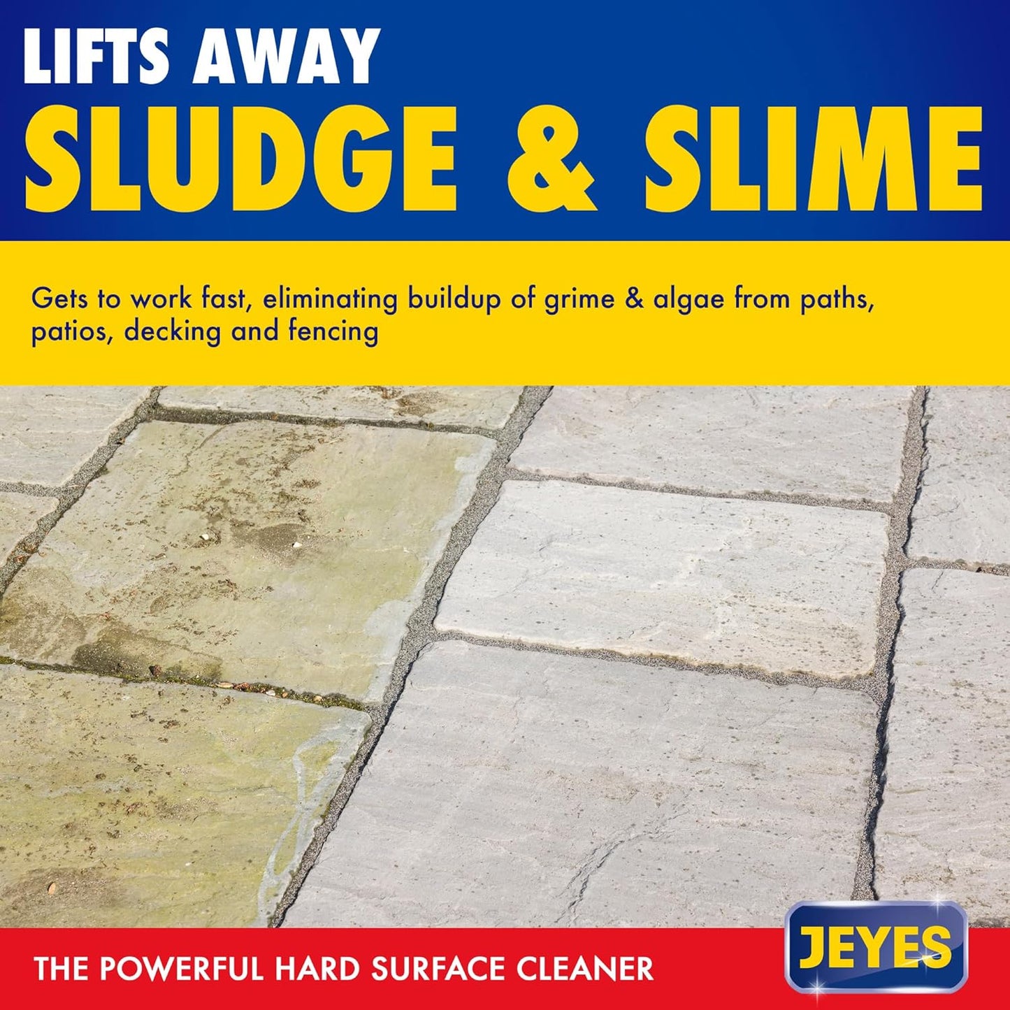 Jeyes 4 In 1 Patio & Decking Cleaner (4 Litre). Patio Cleaner Fluid for Paths, Drives, Decking & Fencing - Outdoor Disinfectant Liquid or Pressure Washer Detergent - Tackles Dirt, Algae & Stains