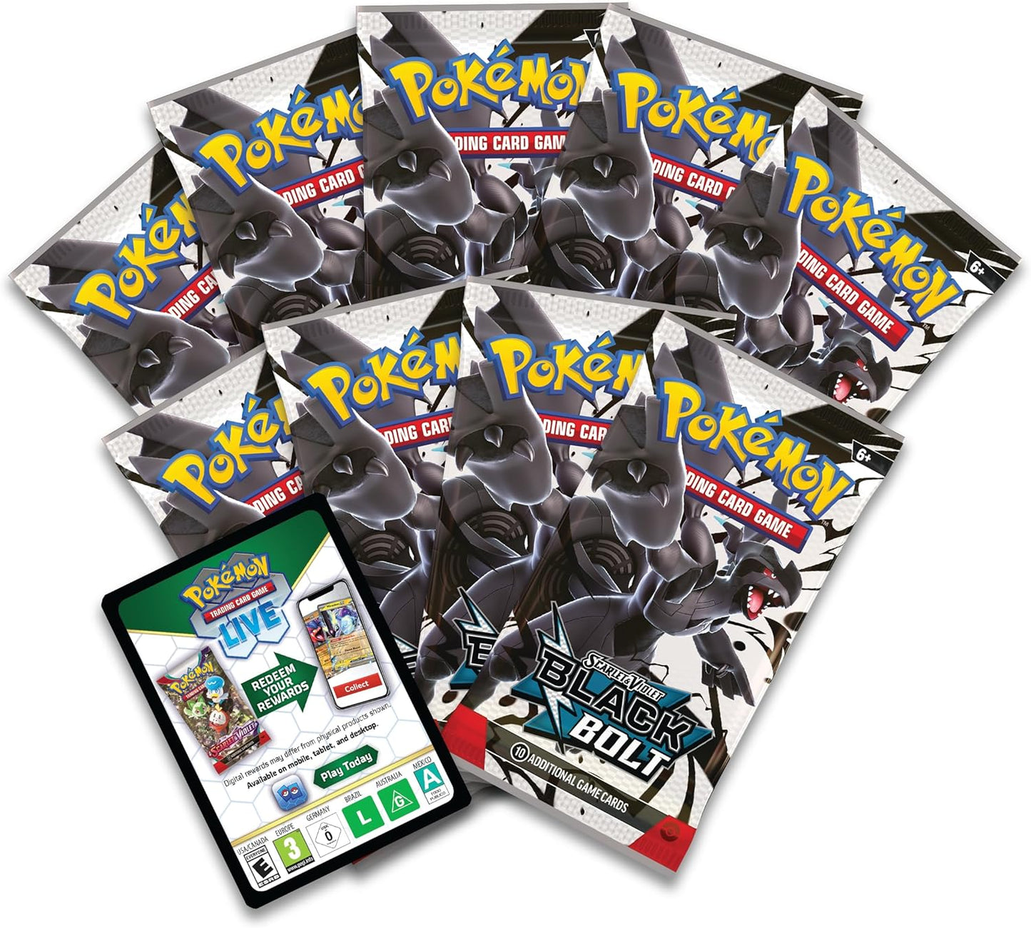 Pokémon TCG: Scarlet & Violet—Black Bolt Elite Trainer Box – Zekrom (1 Full-Art Thundurus Promo Card, 9 Boosters & Premium Accessories)