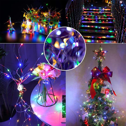 Ligarko Solar Fairy Lights Outdoor – 2 Pack, 14m/46ft Each – 120 LED Waterproof Copper Wire String Lights with 8 Modes – Multi-Coloured Garden & Party Decoration