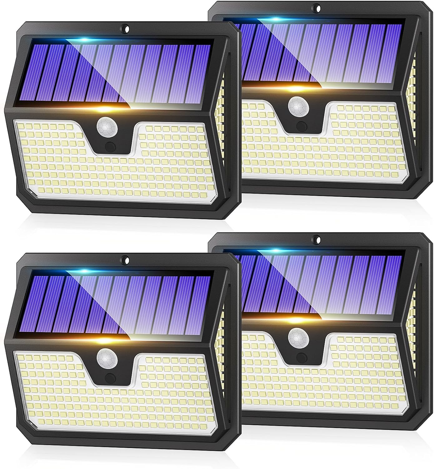 Outdoor Solar Lights, 238 LED Solar Security Lights and 3 Modes Motion Sensor 270° Wide Angle Solar Powered Lights IP65 Waterproof Solar Wall Light for Front Door, Yard, Garage, Garden (4 Pack) [Energy Class A+++]