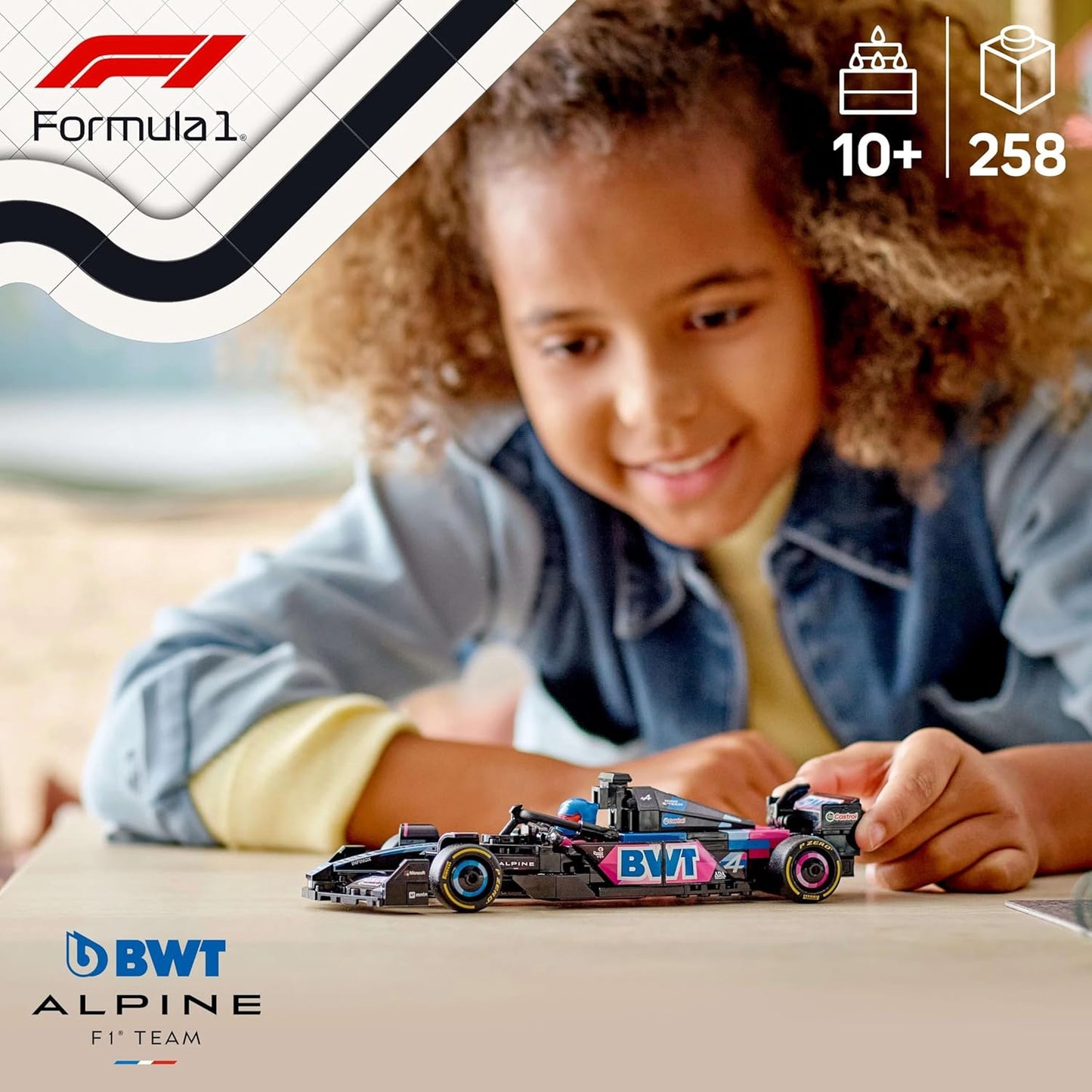 LEGO Speed Champions BWT Alpine F1 Team A524 Race Car Toy with a Collectible Formula 1 Driver Minifigure - Model Kits for 10+ Year Old Boys & Girls or Adult Motorsport Fans 77248