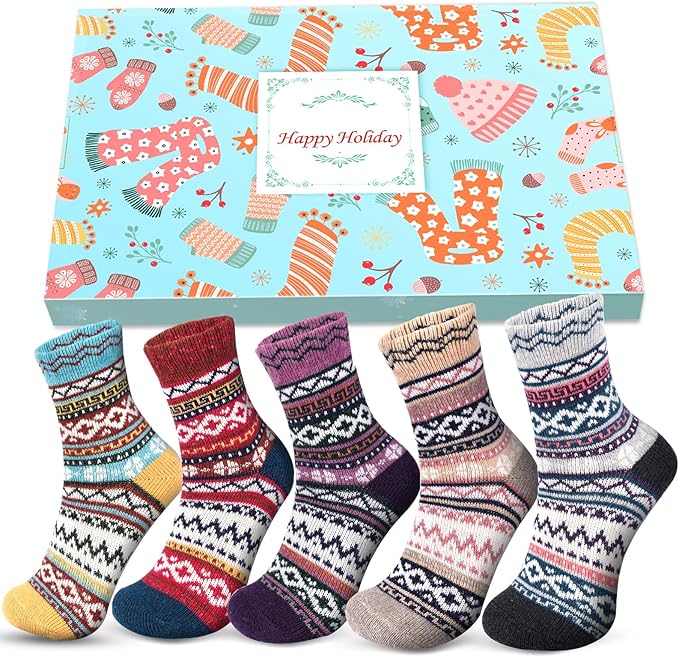 Christmas Gifts for Women – Thermal Winter Warm Socks (Size 4–7), Cosy Soft Ladies Socks for Mum, Wife, Sister, Grandma, Teen Girls – Perfect Xmas Stocking Fillers & Gift Ideas