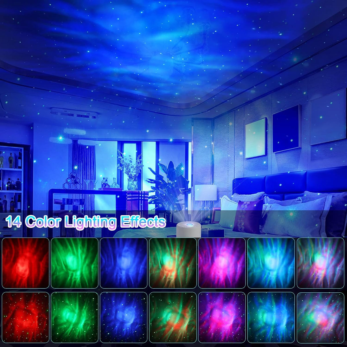 LED Star & Galaxy Projector with Remote Control, Adjustable Speed & Brightness Night Light, Aurora Lights for Adult Party Decoration