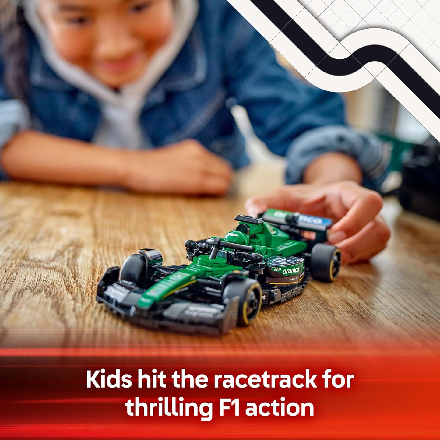 LEGO Speed Champions Aston Martin Aramco F1 AMR24 Race Car Toy with a Collectible Formula 1 Driver Minifigure - Model Kits for 10+ Year Old Boys & Girls or Adult Motorsport Fans 77245