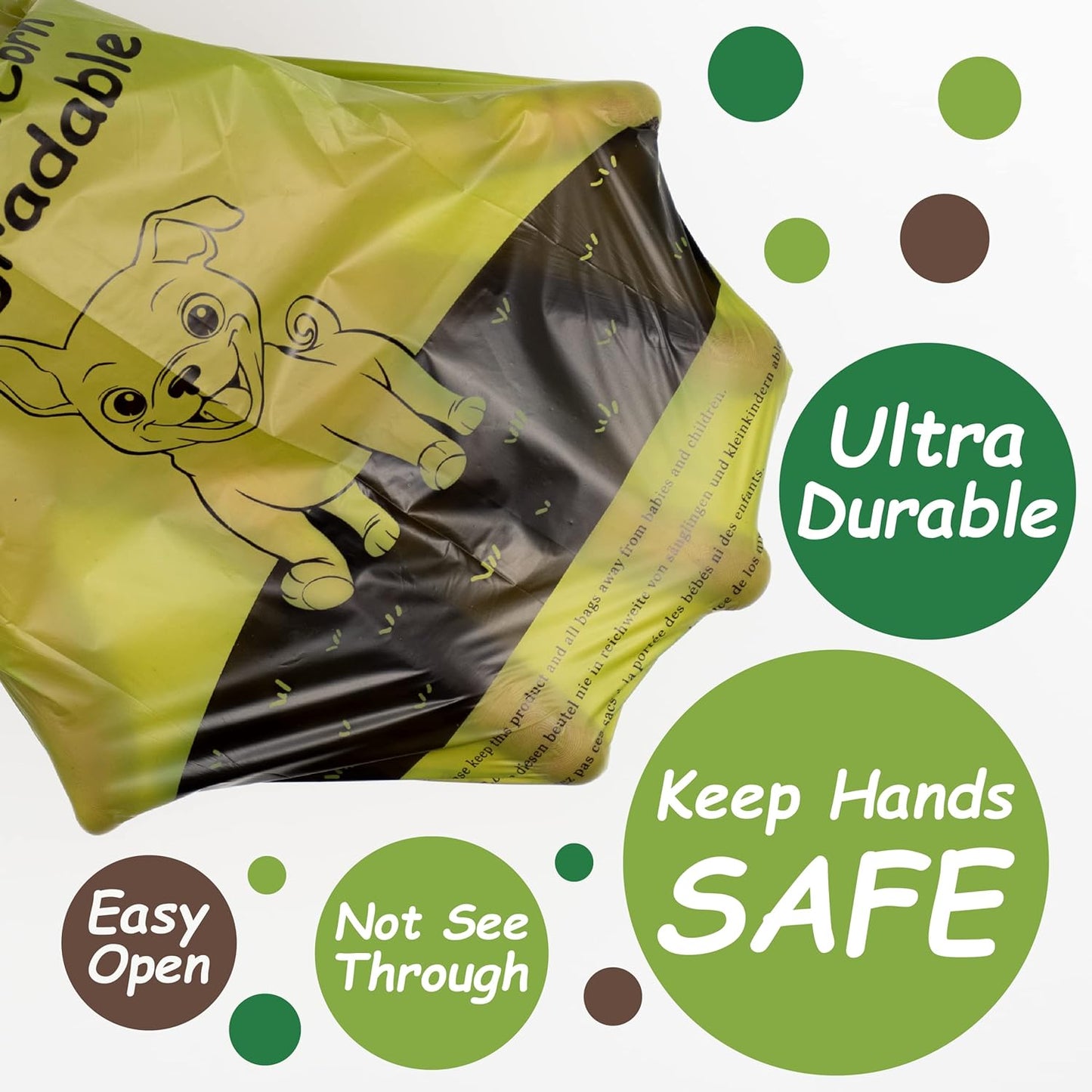 GREENER WALKER Poo Bags for Dog Waste, 540 Extra Thick Strong 100% Leak Proof Biodegradable Dog Poo Bags (Green)