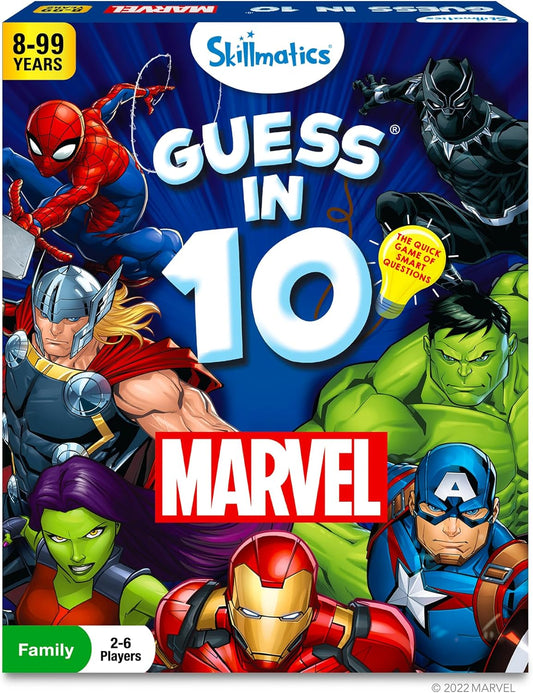 Skillmatics Guess in 10 Marvel, Card Games, Christmas Stocking Stuffers for Boys, Girls, Kids, Teens, Adults Who Love Avengers, Spiderman, Iron Man, Travel Toys, Gifts for Ages 8, 9, 10 and Up