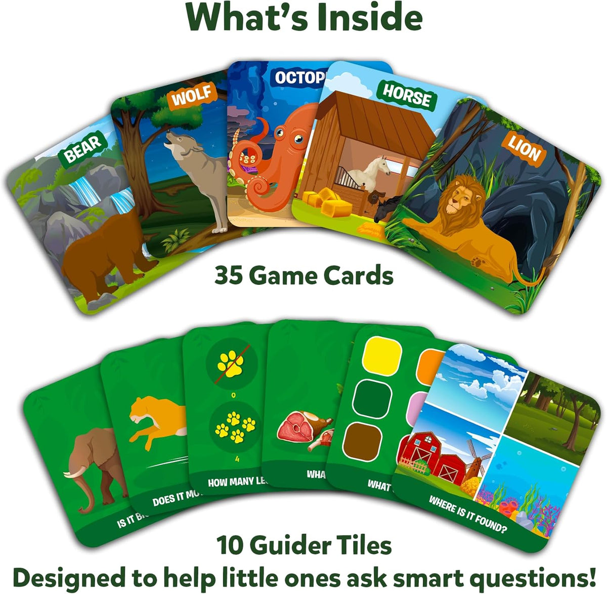 Skillmatics Guess in 10 - Animal Kingdom, Card Game, Christmas Stocking Stuffers for Preschool Kids, Girls & Boys, Fun Travel Game, Gifts for Ages 3, 4, 5, 6