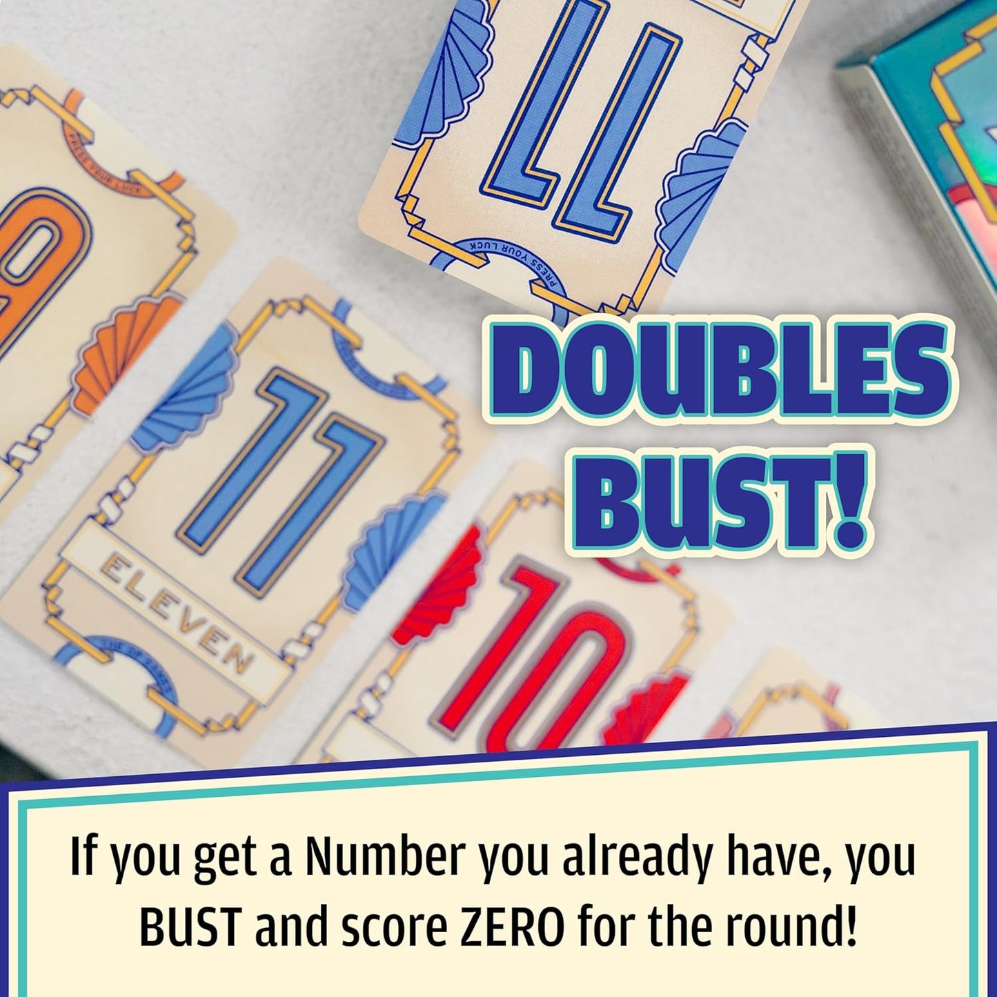 USAopoly | Flip 7 | Party Card Game | Ages 8+ | 3+ Players | 20 Minutes Playing Time, New
