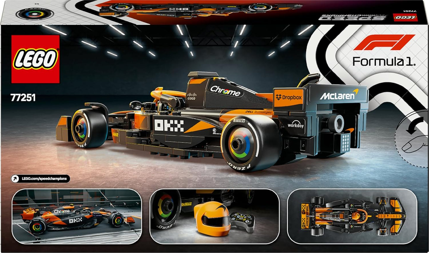 LEGO Speed Champions McLaren F1 Team MCL38 Race Car Toy with a Collectible Formula 1 Driver Minifigure - Model Kits for 10+ Year Old Boys & Girls or Adult Motorsport Fans 77251