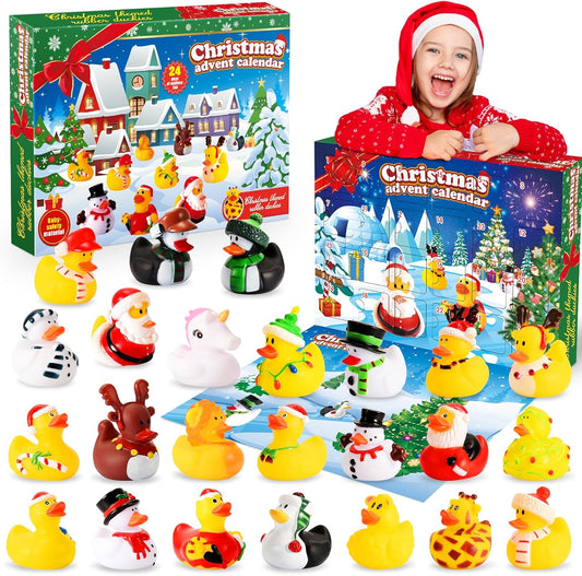 Gralal Advent Calendar 2025 Kids, Rubber Duck Bath Toys 24 Days Christmas Countdown Calendar 2025 Christmas Xmas Gifts for Kids Eve Gifts for 3-9 Year Old Girls Toys for 3-10 Year Old Boys