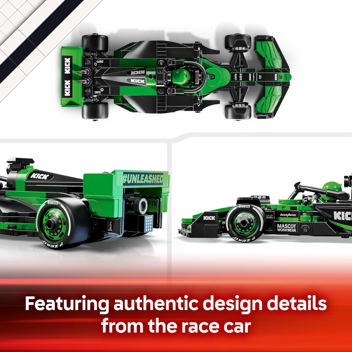 LEGO Speed Champions KICK Sauber F1 Team C44 Race Car Toy with a Collectible Formula 1 Driver Minifigure - Model Kits for 10+ Year Old Boys & Girls or Adult Motorsport Fans 77247