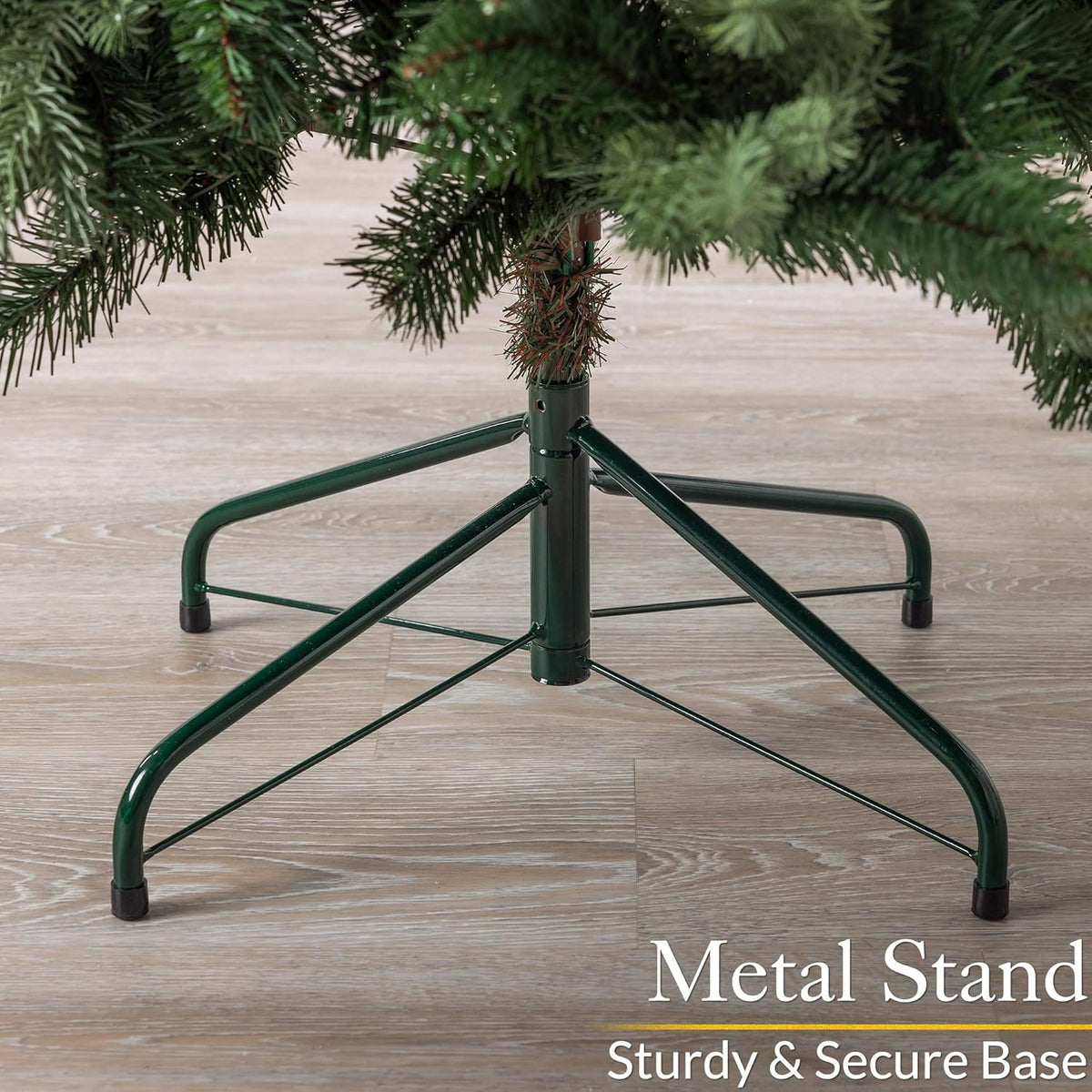 CHRISTOW Artificial Christmas Tree 6ft, Realistic Fraser Fir with Lifelike PE & PVC Tips, Natural Bushy Shape, Hinged Branches, Twist-Lock Poles, Green Metal Stand for Easy Display, 180cm x 120cm