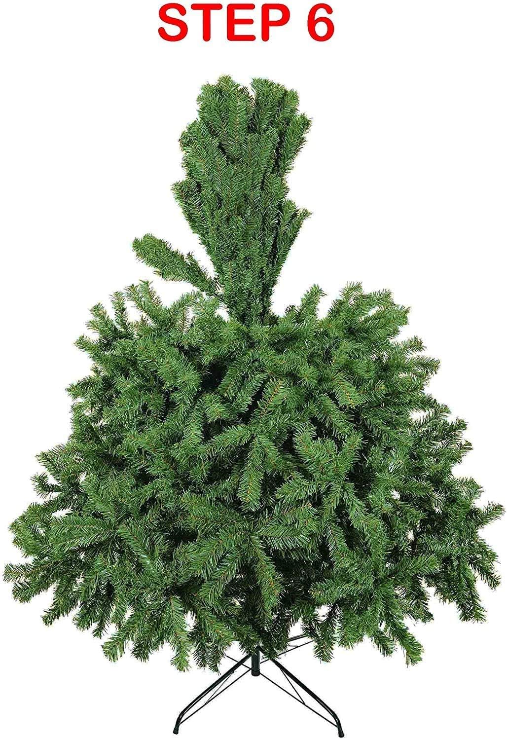 Abaseen 7ft Artificial Christmas Tree Xmas Pine Tree with 1200 Tips Solid Metal Legs Perfect for Indoor and Outdoor Holiday Decoration