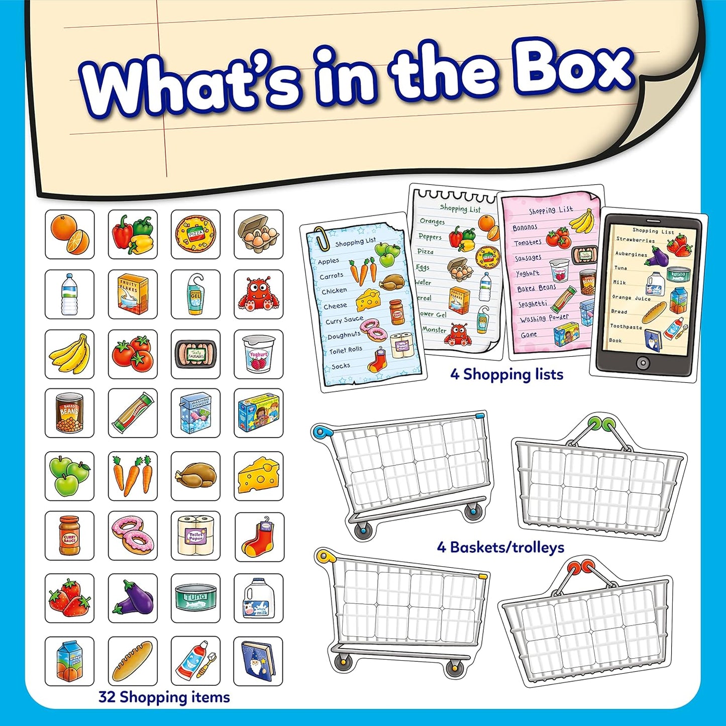Orchard Toys Shopping List Memory Game - Matching and Memory Games for 3 Year Olds and Up - Kids Educational Toys and Learning Games - Children and Toddler Board Games Ages 3 to 7-2 to 4 Players