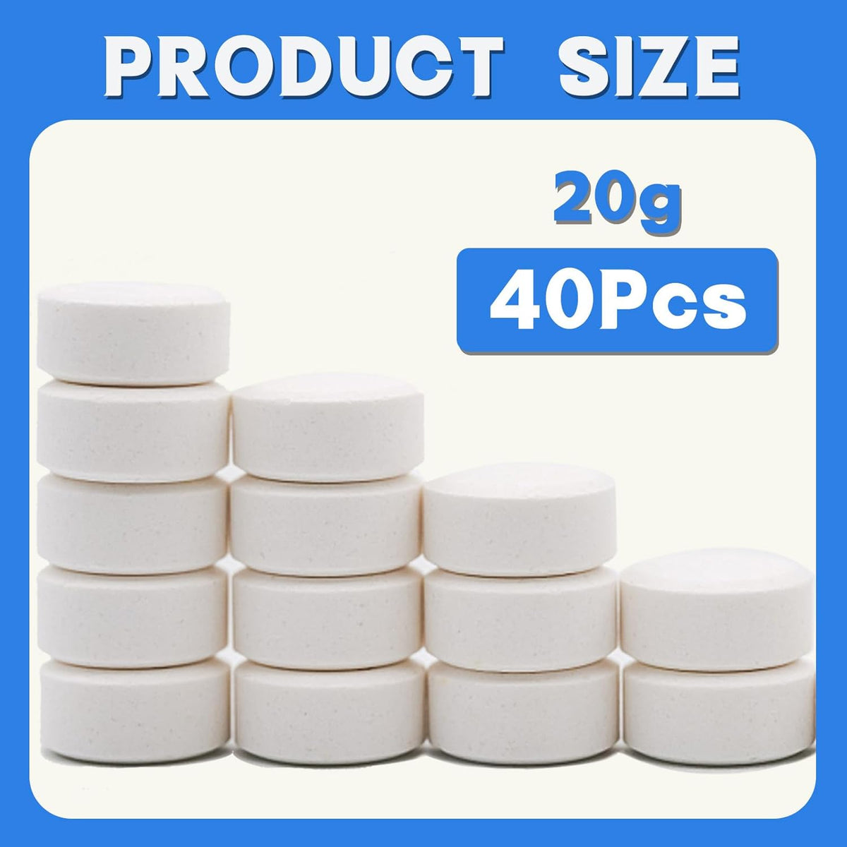 Chlorine Tablets for Hot Tub, 40 * 20g, 4-in-1 Dispenser